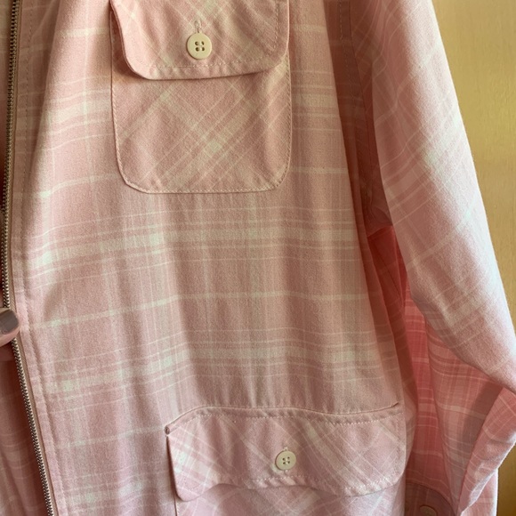 Esprit 80s/90s pink Plaid light jacket NWT large - Picture 4 of 8